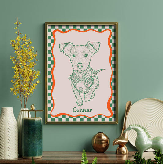 Custom Funky Pet Portrait, Cute Digital Cat Poster, Custom Badly Drawn Dog Portrait Minimalist Custom Poorly Drawn, Retro Pet Prints Gift